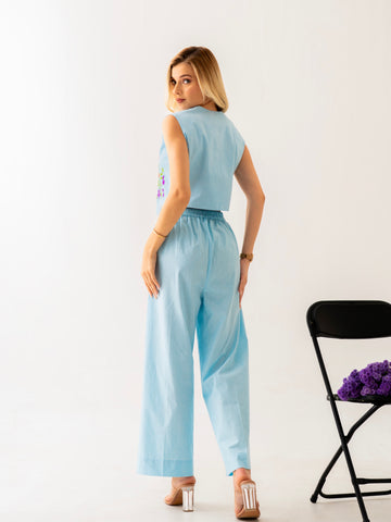 Threads of blossoms Blue co-ord set