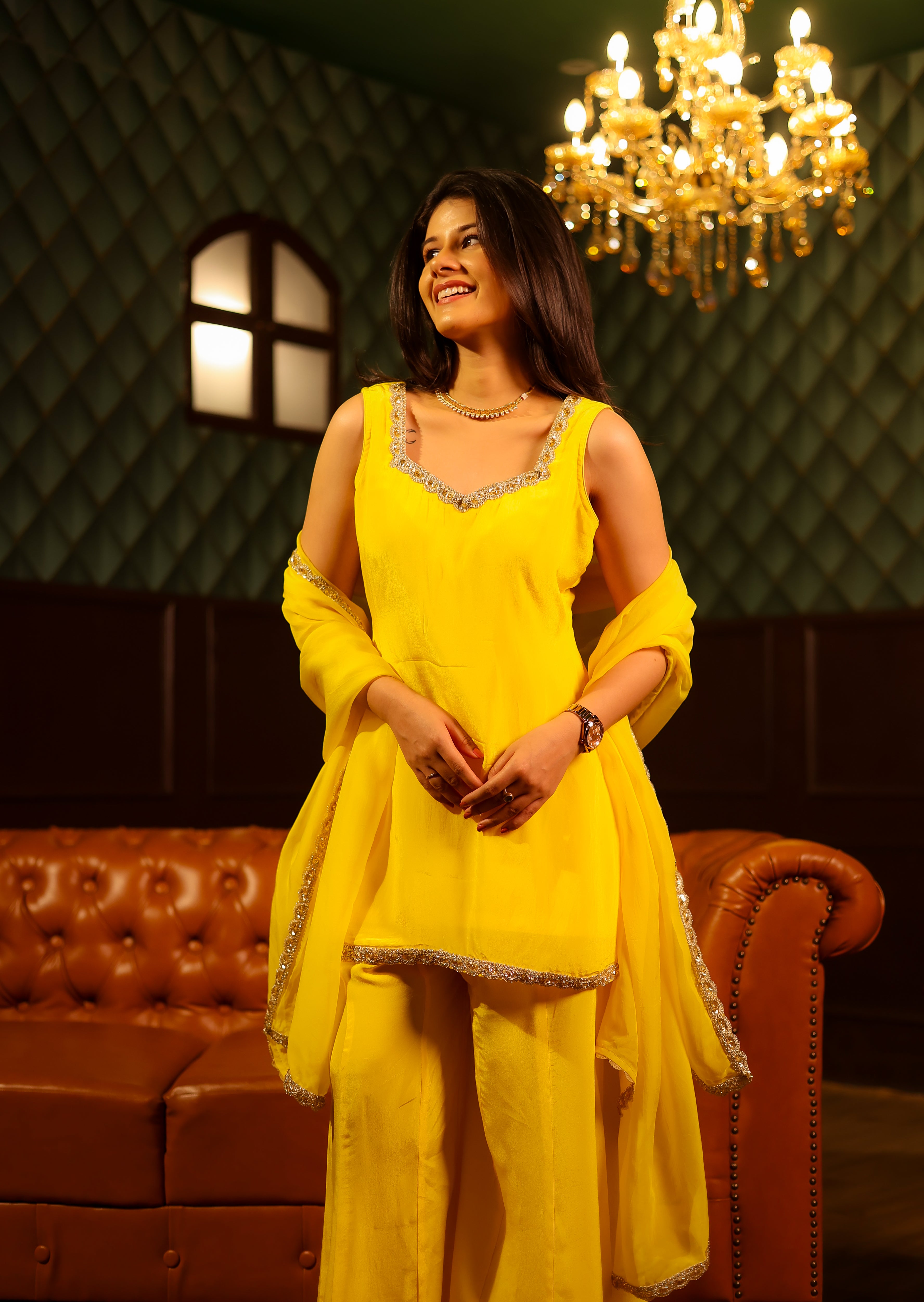 Yellow Sharara Set