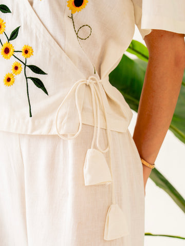 Sunflower Wrap Top