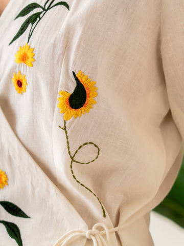 Sunflower Wrap Top
