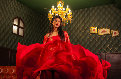 Rust orange Farshi Suit