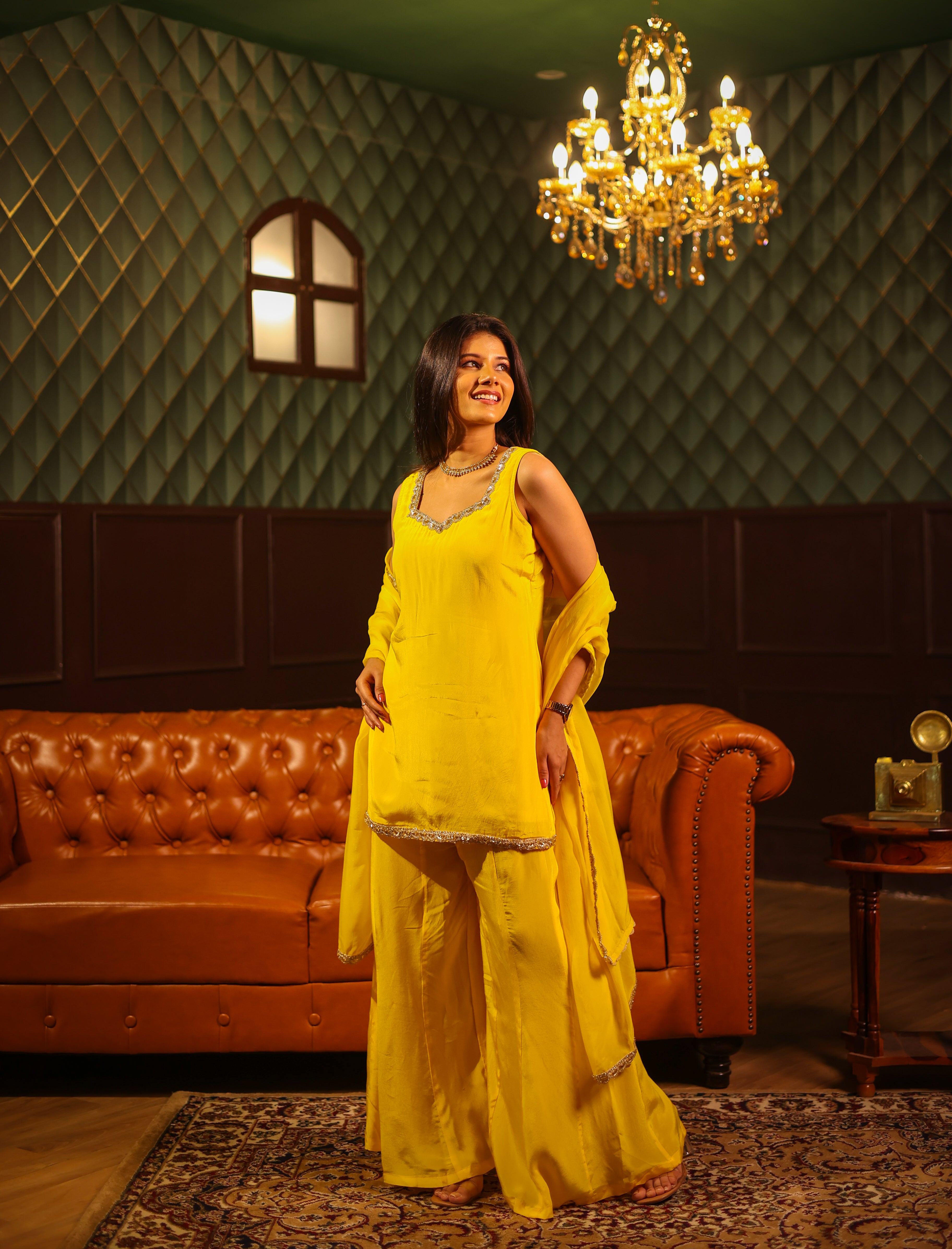 Yellow Sharara Set